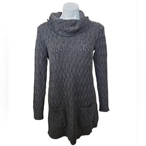 JEANNE PIERRE Charcoal Cowl Neck Sweater Dress